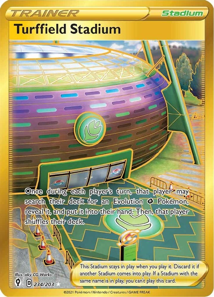 Turffield Stadium (Secret) 234 - Holofoil SWSH07 Evolving Skies - Secret Rare