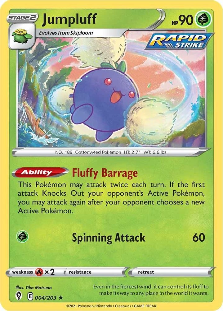 Jumpluff 004 - Holofoil SWSH07 Evolving Skies - Holo Rare