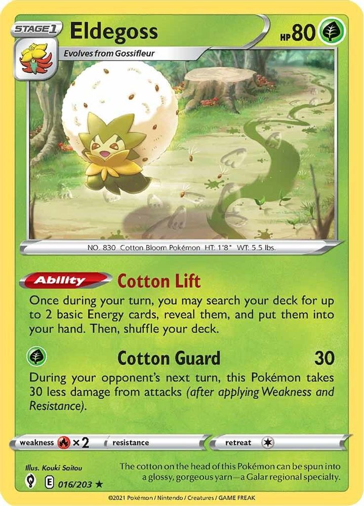 Eldegoss 016 - Reverse Holofoil SWSH07 Evolving Skies - Holo Rare