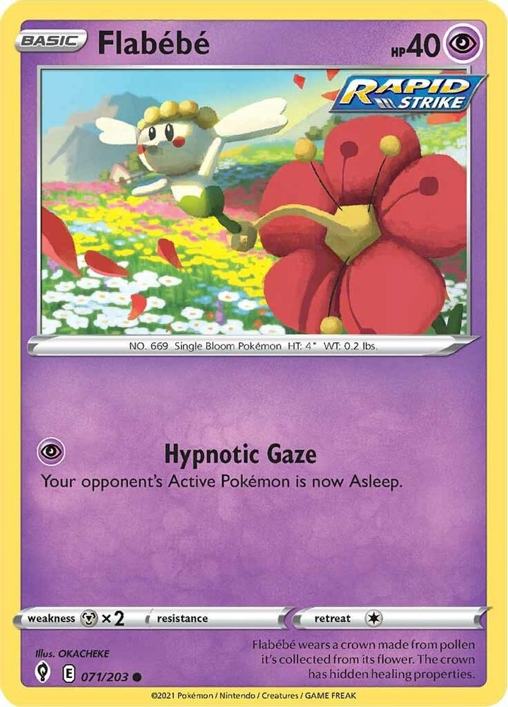 Flabebe 071 - Reverse Holofoil SWSH07 Evolving Skies - Common