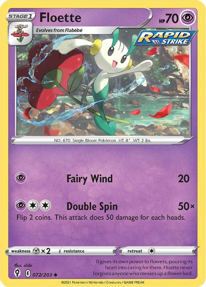 Floette 072 - Reverse Holofoil SWSH07 Evolving Skies - Uncommon