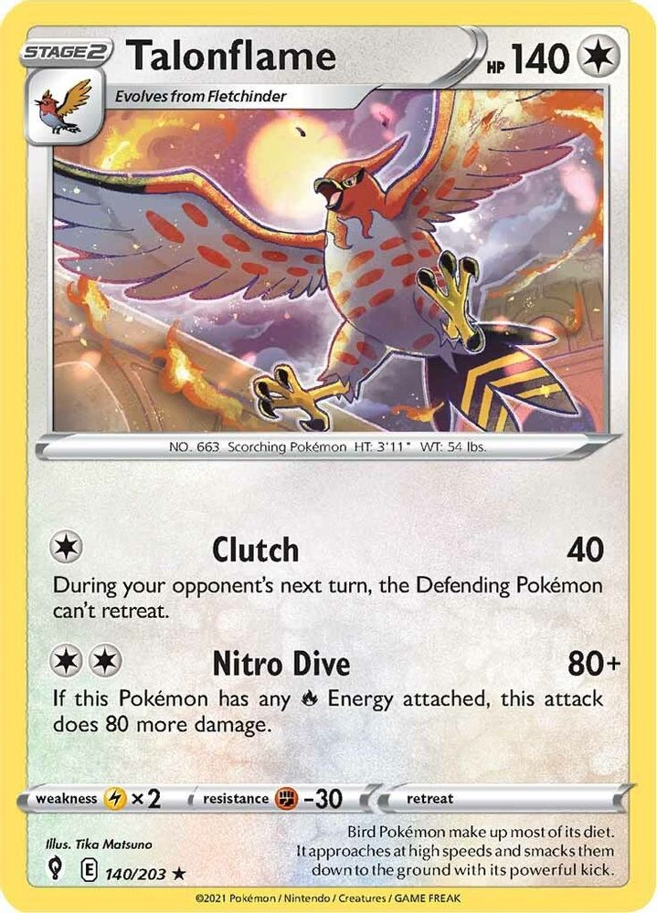 Talonflame 140 SWSH07 Evolving Skies - Rare