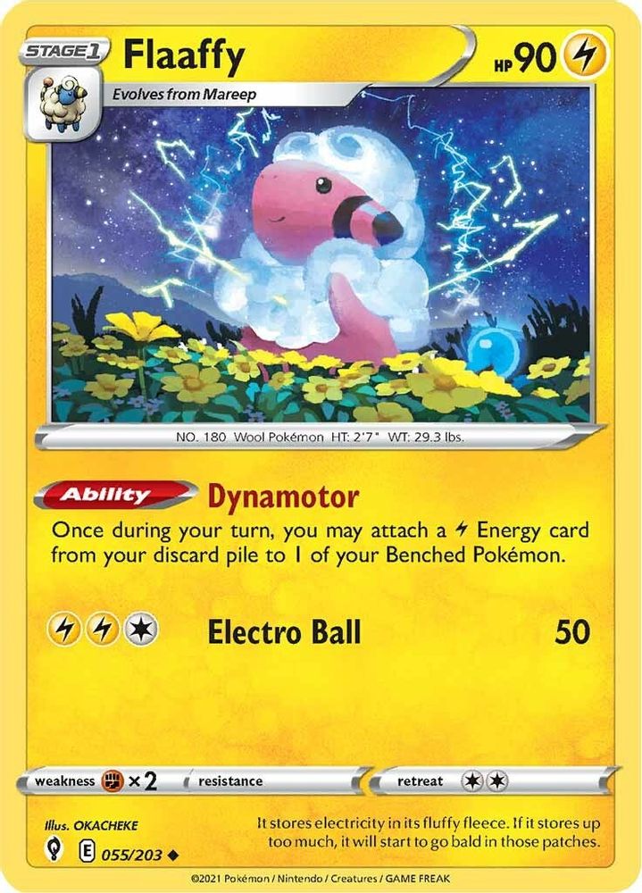 Flaaffy 055 - Reverse Holofoil SWSH07 Evolving Skies - Uncommon