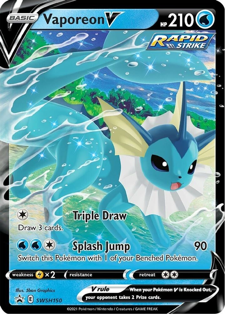 Vaporeon V SWSH150 - Holofoil SWSH Sword & Shield Promo Cards - Promo
