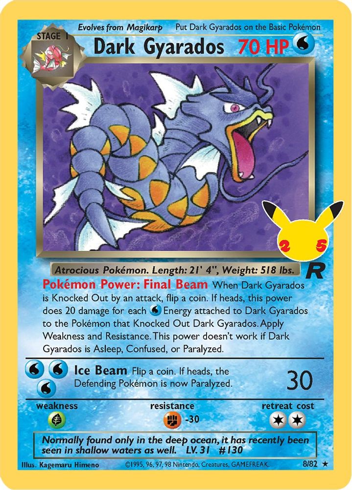 Dark Gyarados 008 - Holofoil Celebrations Classic Collection - Classic Collection