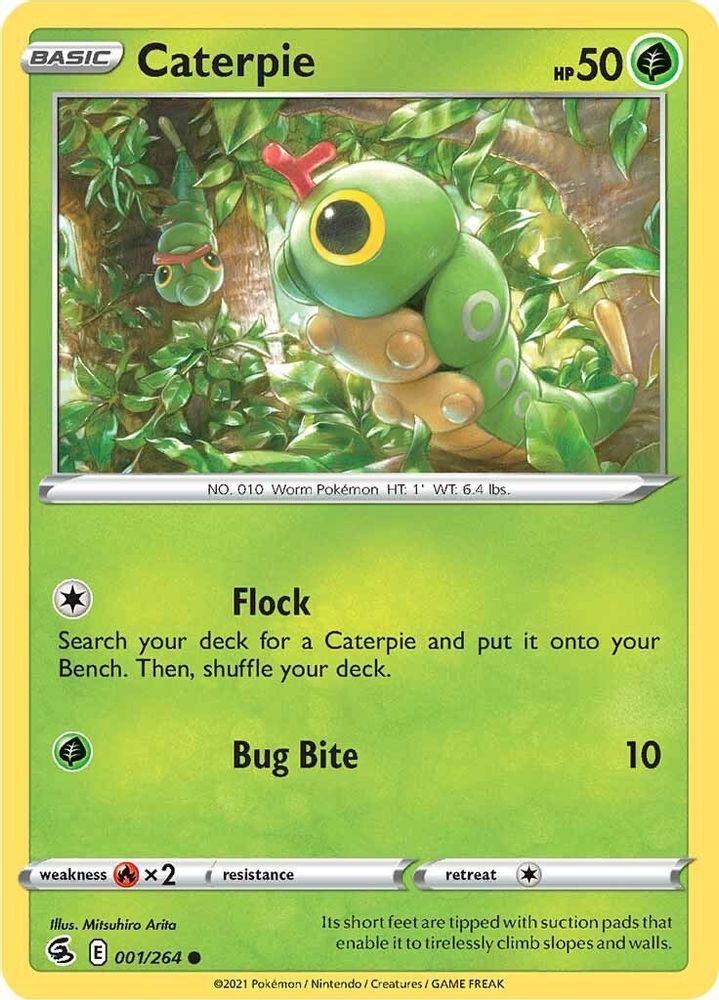 Caterpie 001 - Reverse Holofoil SWSH08 Fusion Strike - Common