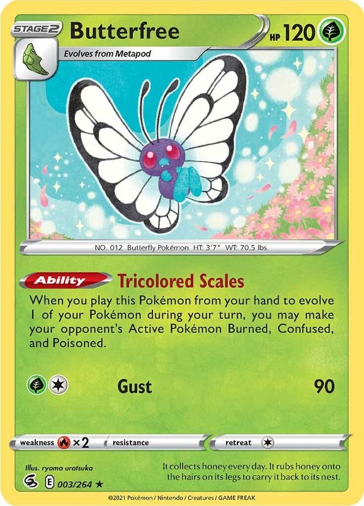 Butterfree 003 - Reverse Holofoil SWSH08 Fusion Strike - Holo Rare