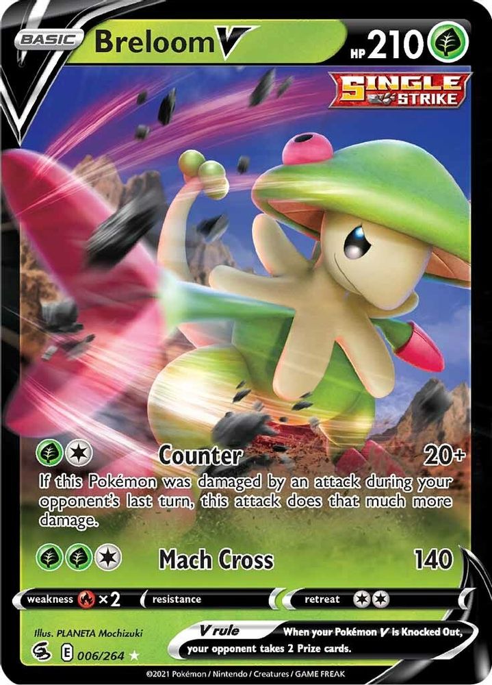 Breloom V 006 - Holofoil SWSH08 Fusion Strike - Ultra Rare