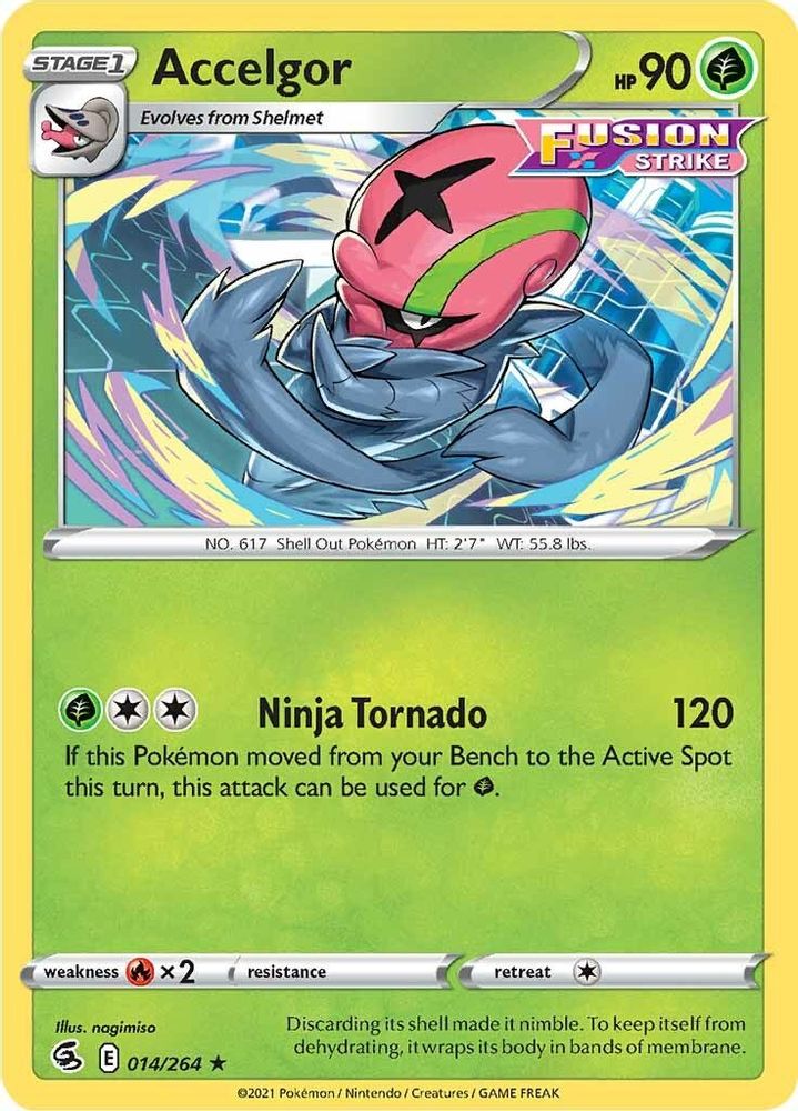 Accelgor 014 - Reverse Holofoil SWSH08 Fusion Strike - Rare