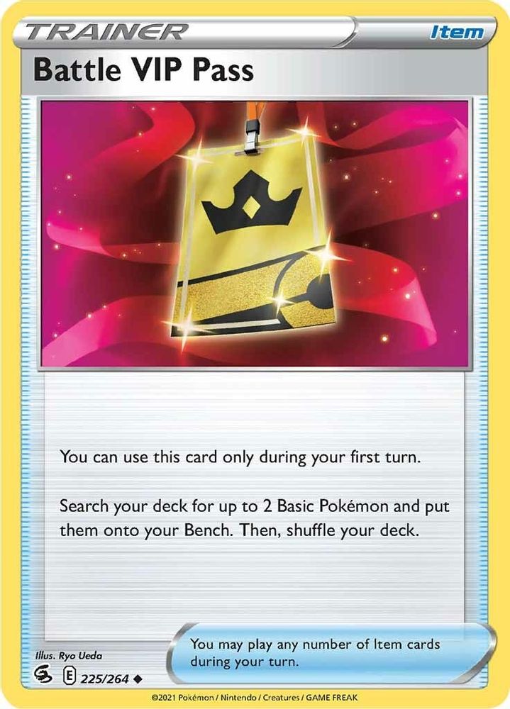 Battle VIP Pass 225 - Reverse Holofoil SWSH08 Fusion Strike - Uncommon