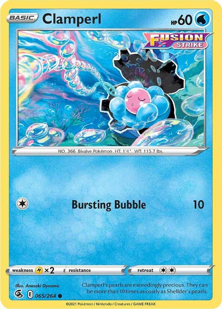 Clamperl 065 - Reverse Holofoil SWSH08 Fusion Strike - Common