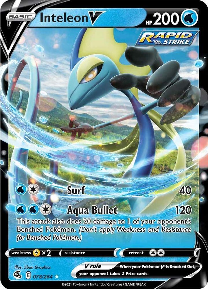 Inteleon V 078 - Holofoil SWSH08 Fusion Strike - Ultra Rare