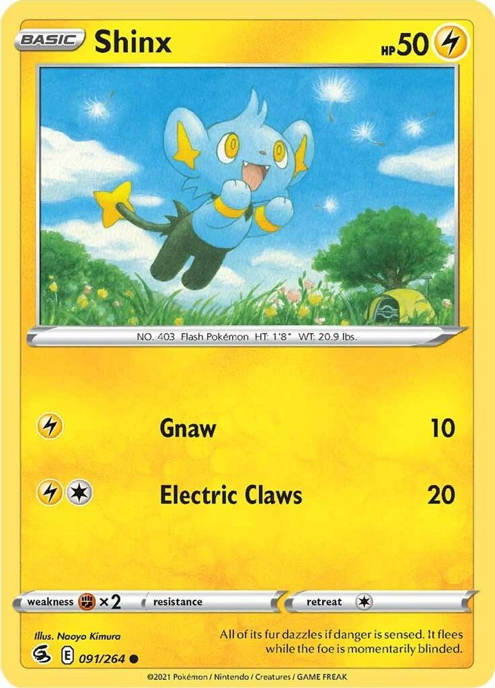 Shinx 091 - Reverse Holofoil SWSH08 Fusion Strike - Common