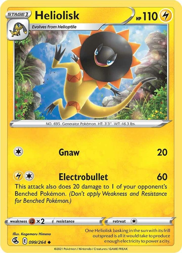Heliolisk 099 - Reverse Holofoil SWSH08 Fusion Strike - Uncommon