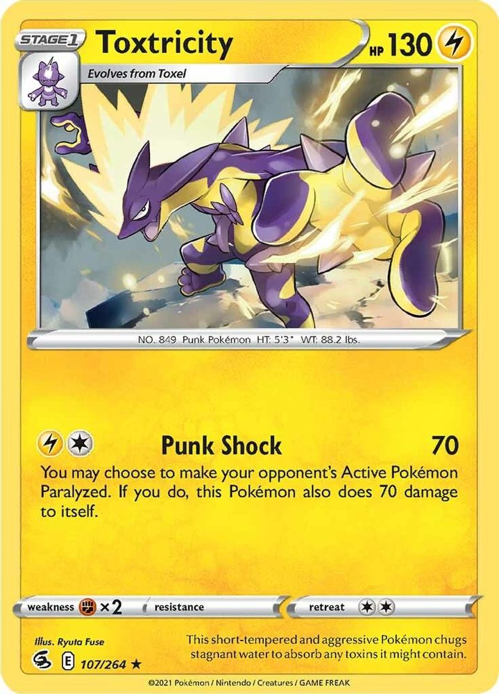 Toxtricity (107) (107) 107 - Reverse Holofoil SWSH08 Fusion Strike - Holo Rare