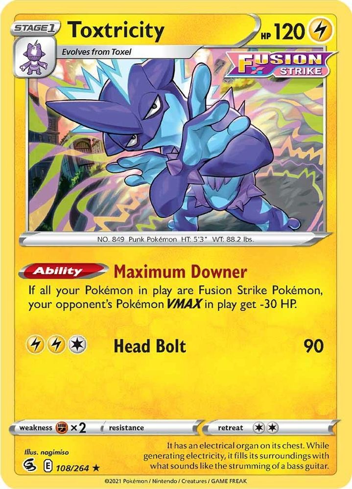 Toxtricity (108) (108) 108 - Holofoil SWSH08 Fusion Strike - Holo Rare