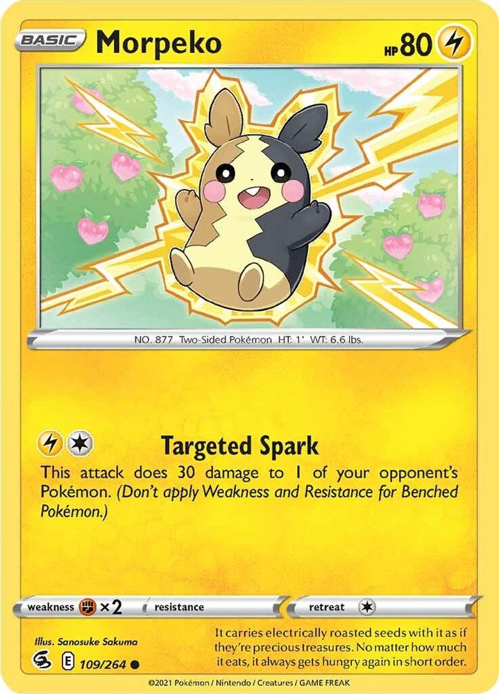 Morpeko (109) (109) 109 - Reverse Holofoil SWSH08 Fusion Strike - Common