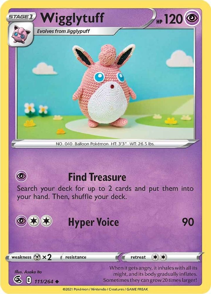 Wigglytuff 111 - Reverse Holofoil SWSH08 Fusion Strike - Uncommon