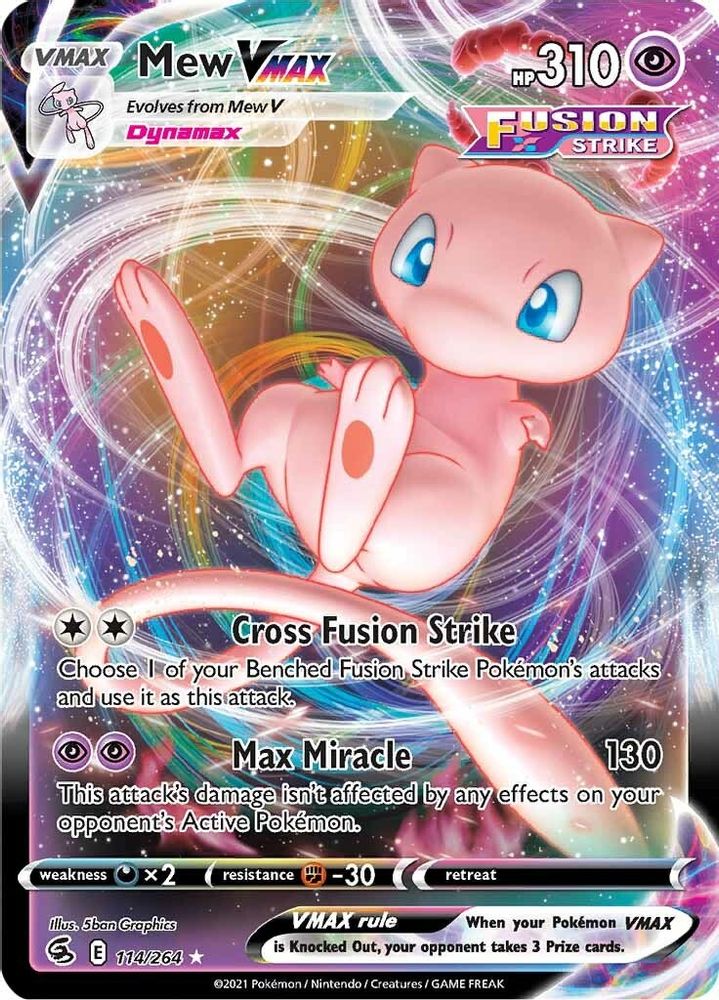 Mew VMAX 114 - Holofoil SWSH08 Fusion Strike - Ultra Rare