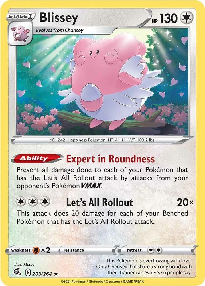 Blissey 203 - Reverse Holofoil SWSH08 Fusion Strike - Rare
