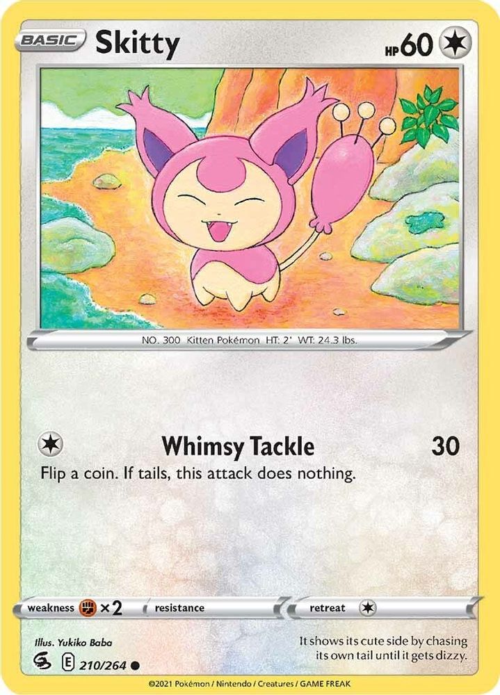 Skitty 210 - Reverse Holofoil SWSH08 Fusion Strike - Common