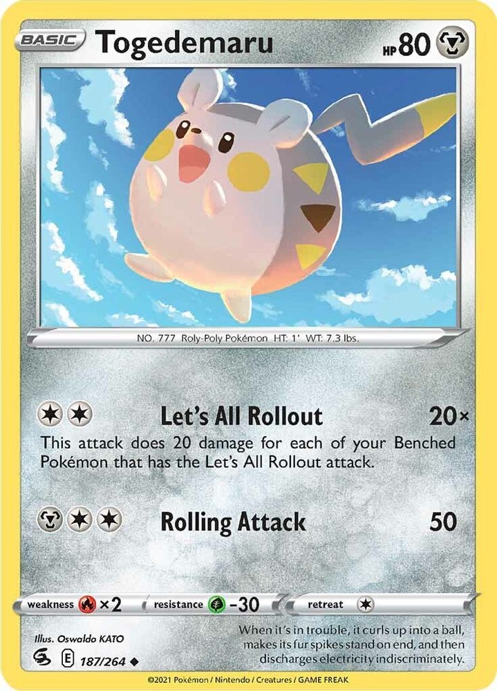 Togedemaru 187 SWSH08 Fusion Strike - Uncommon
