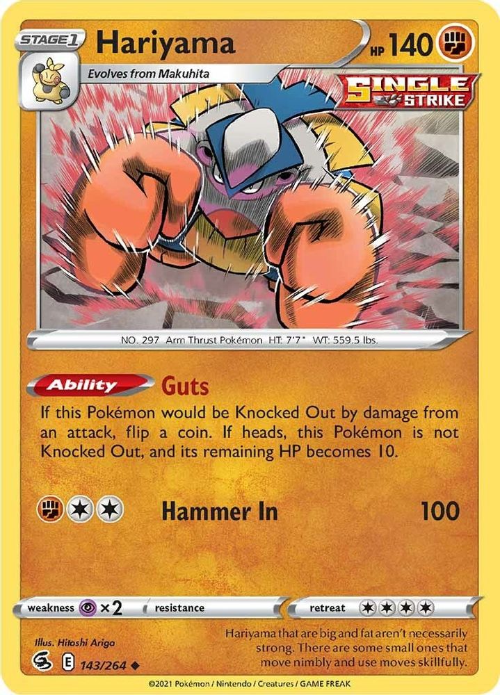 Hariyama 143 SWSH08 Fusion Strike - Uncommon