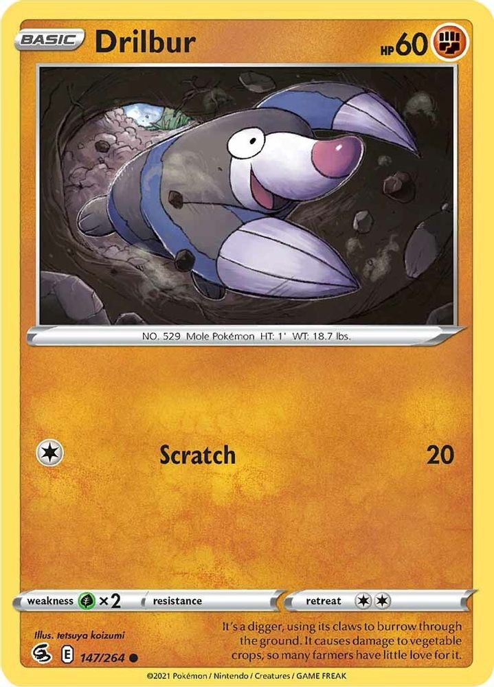 Drilbur 147 - Reverse Holofoil SWSH08 Fusion Strike - Common
