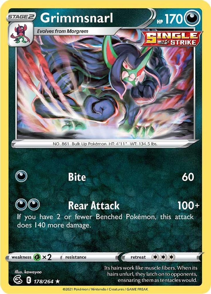 Grimmsnarl 178 - Holofoil SWSH08 Fusion Strike - Holo Rare
