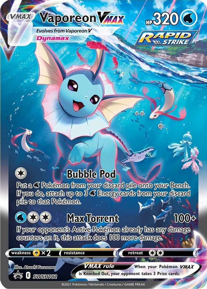 Vaporeon VMAX SWSH182 - Holofoil SWSH Sword & Shield Promo Cards - Promo
