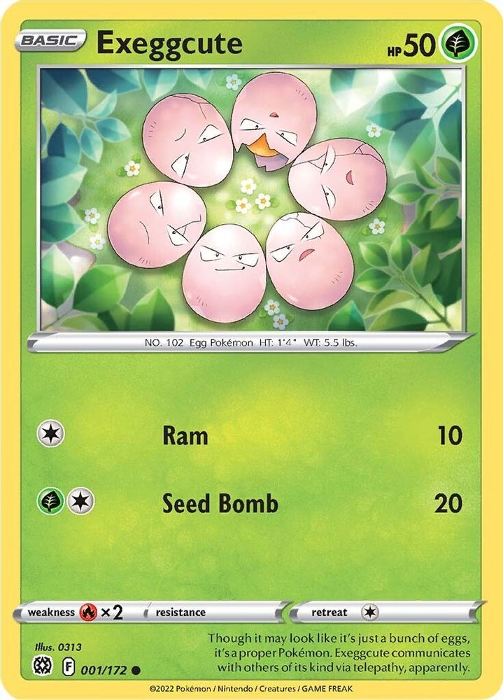 Exeggcute 001 - Reverse Holofoil SWSH09 Brilliant Stars - Common