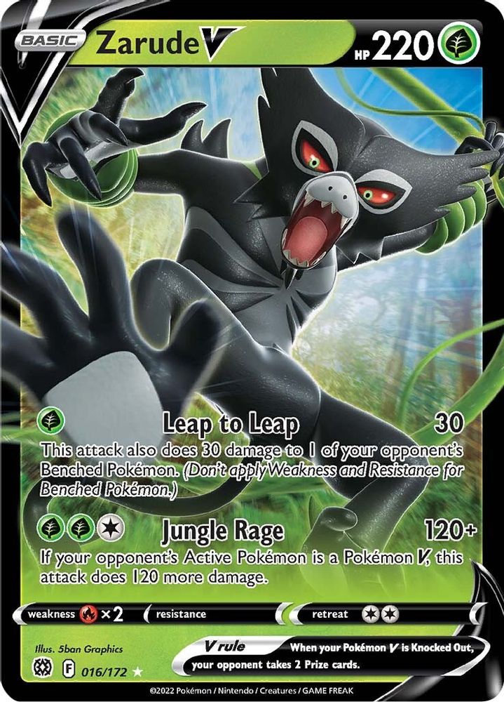 Zarude V 016 - Holofoil SWSH09 Brilliant Stars - Ultra Rare
