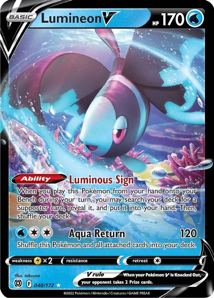 Lumineon V 040 - Holofoil SWSH09 Brilliant Stars - Ultra Rare
