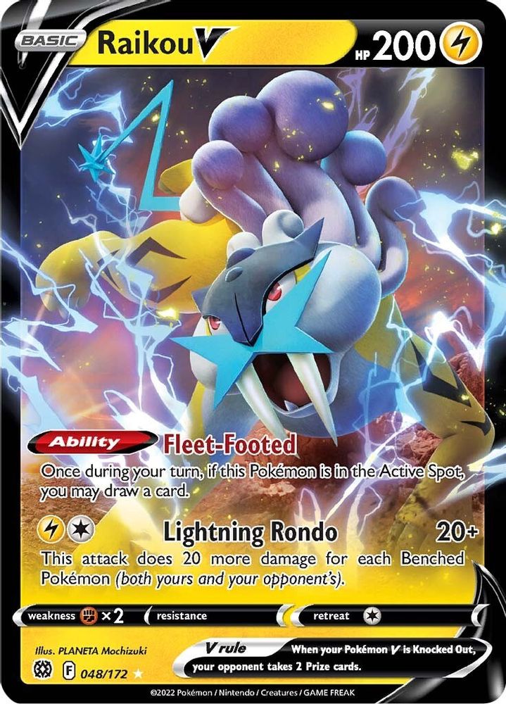 Raikou V 048 - Holofoil SWSH09 Brilliant Stars - Ultra Rare