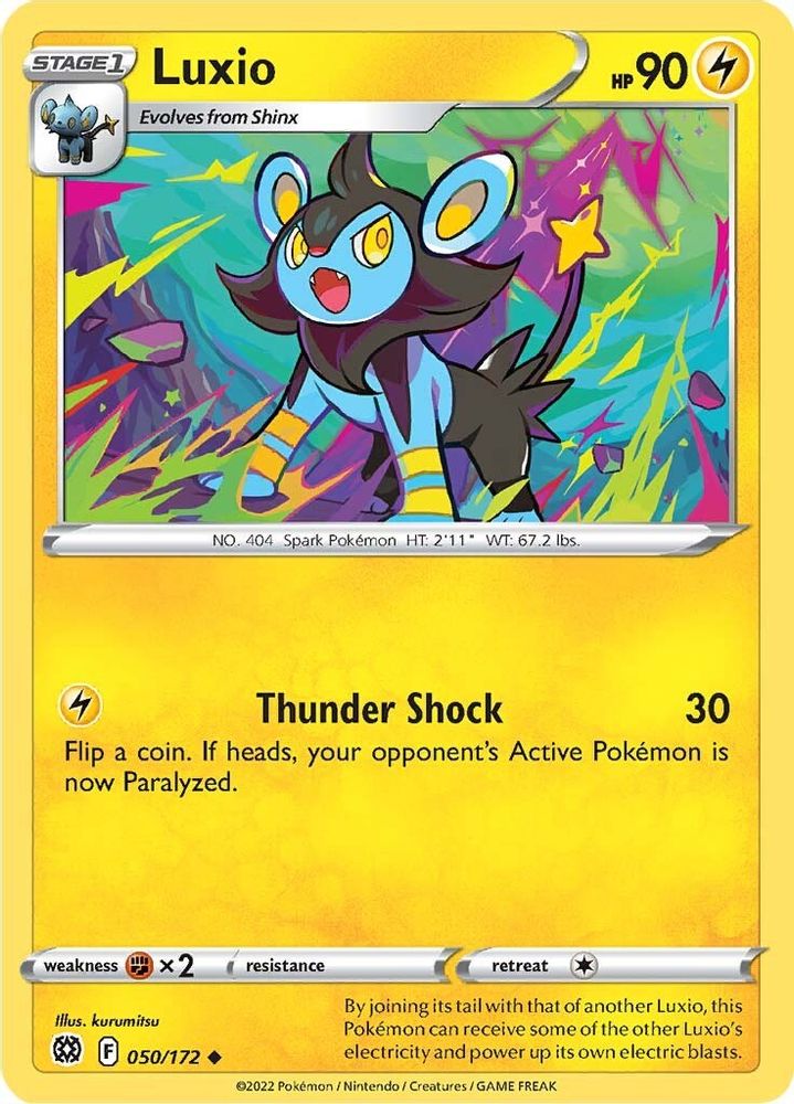 Luxio 050 - Reverse Holofoil SWSH09 Brilliant Stars - Uncommon