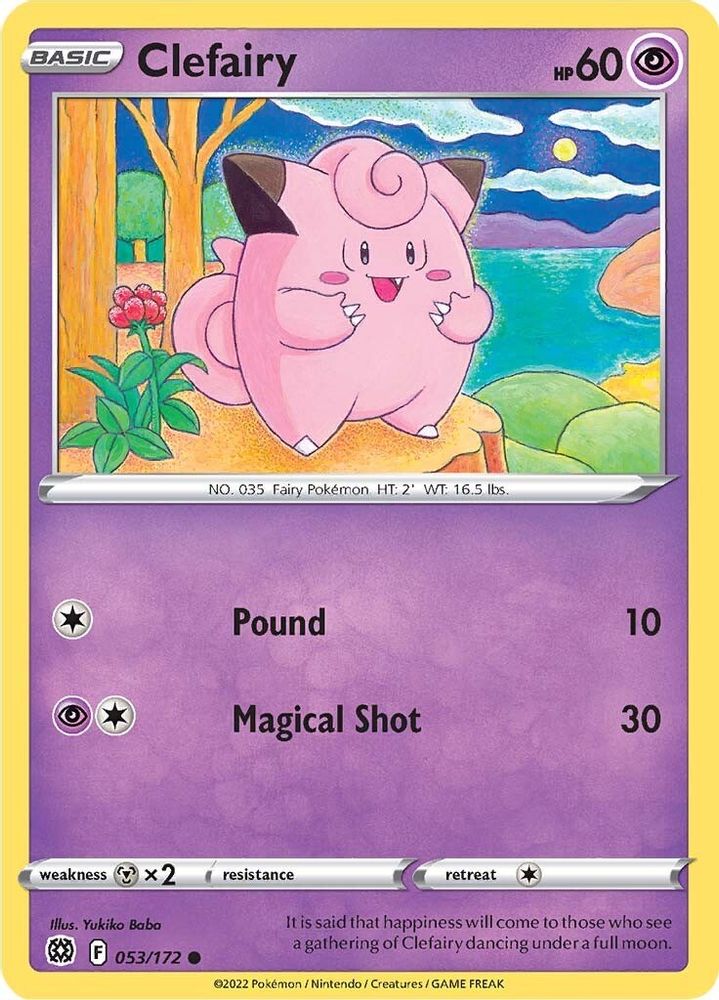 Clefairy 053 - Reverse Holofoil SWSH09 Brilliant Stars - Common