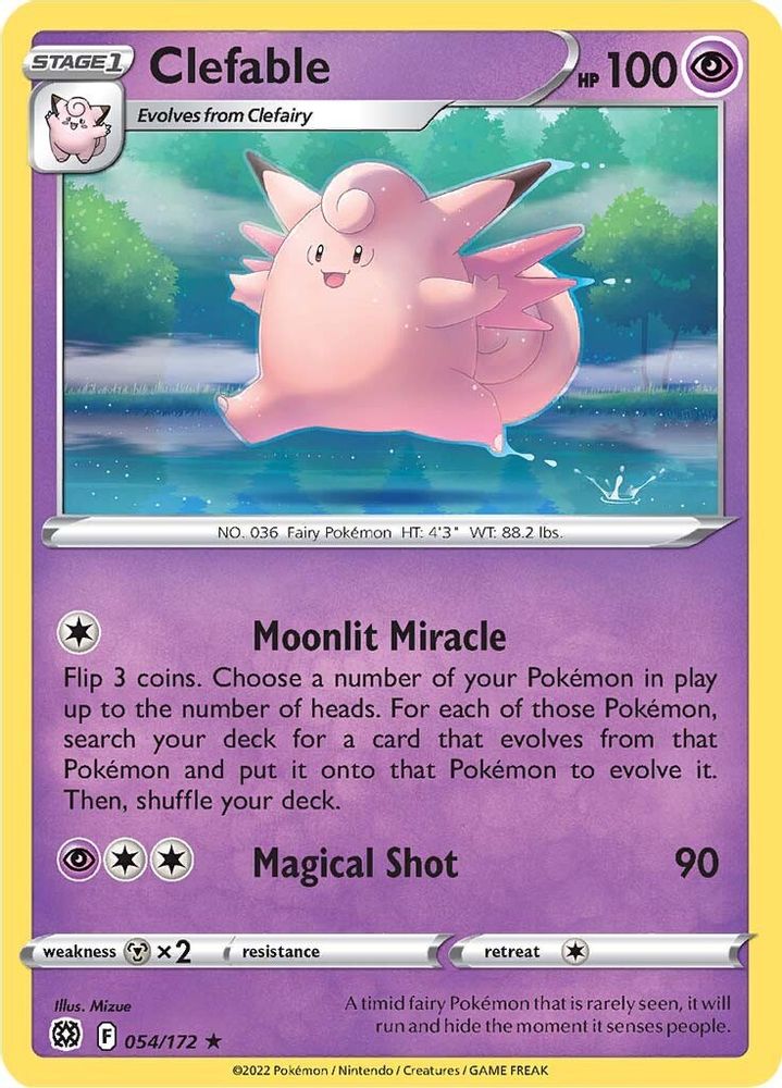 Clefable 054 - Reverse Holofoil SWSH09 Brilliant Stars - Rare