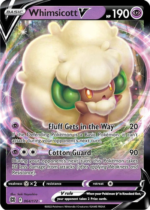 Whimsicott V 064 - Holofoil SWSH09 Brilliant Stars - Ultra Rare