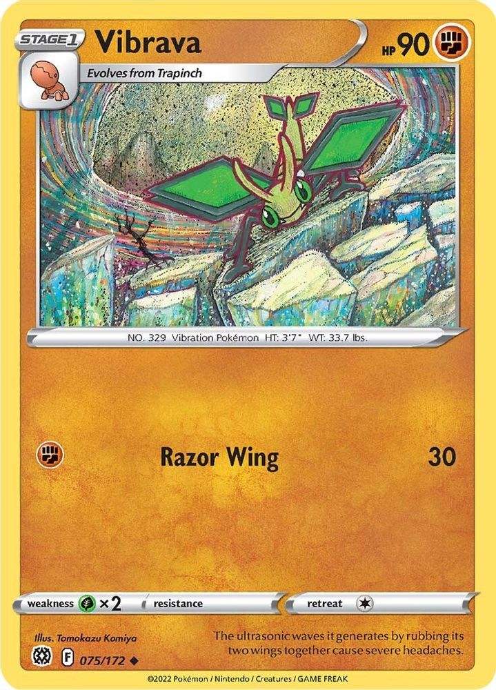 Vibrava 075 - Reverse Holofoil SWSH09 Brilliant Stars - Uncommon