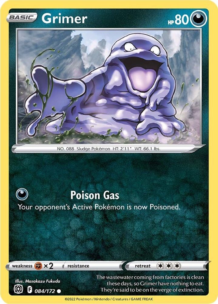 Grimer 084 - Reverse Holofoil SWSH09 Brilliant Stars - Common