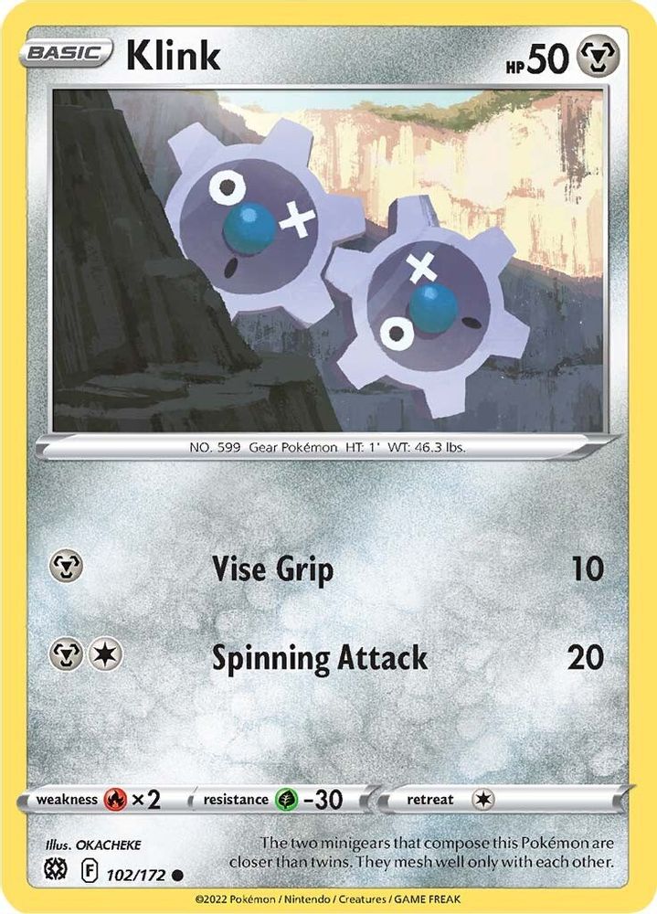 Klink 102 - Reverse Holofoil SWSH09 Brilliant Stars - Common