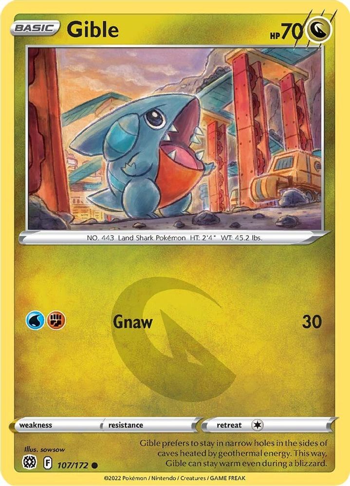 Gible 107 SWSH09 Brilliant Stars - Common
