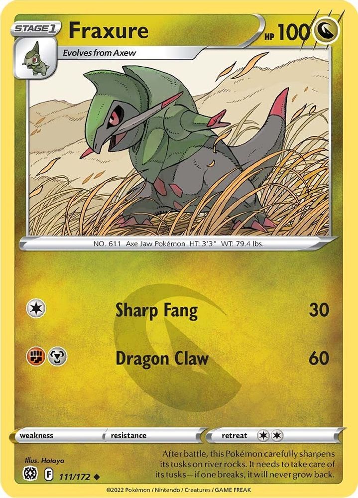 Fraxure 111 - Reverse Holofoil SWSH09 Brilliant Stars - Uncommon