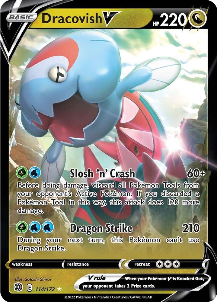 Dracovish V 114 - Holofoil SWSH09 Brilliant Stars - Ultra Rare