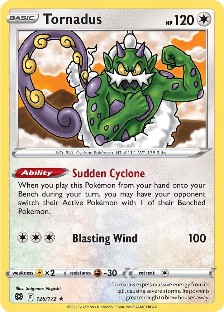 Tornadus 126 - Reverse Holofoil SWSH09 Brilliant Stars - Rare