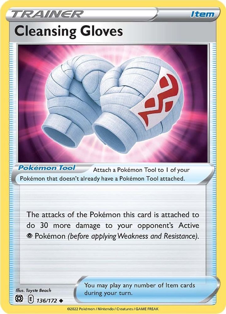 Cleansing Gloves 136 - Reverse Holofoil SWSH09 Brilliant Stars - Uncommon