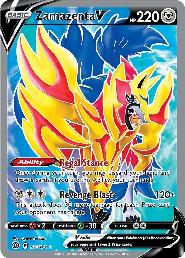 Zamazenta V (Full Art) 163 - Holofoil SWSH09 Brilliant Stars - Ultra Rare