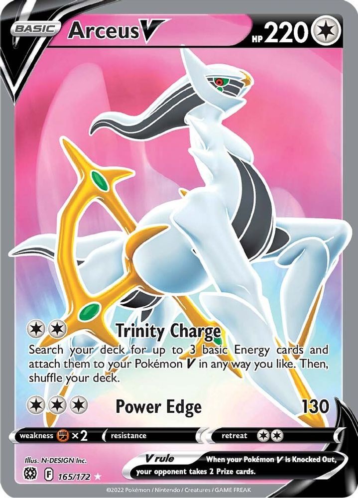 Arceus V (Full Art) 165 - Holofoil SWSH09 Brilliant Stars - Ultra Rare