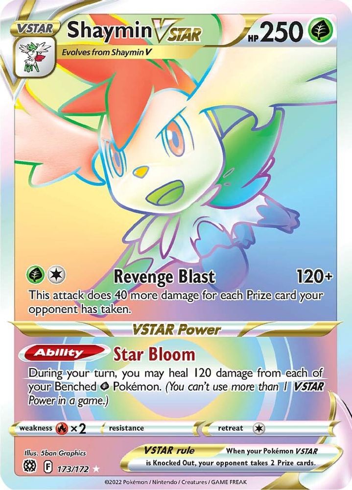 Shaymin VSTAR (Secret) 173 - Holofoil SWSH09 Brilliant Stars - Secret Rare