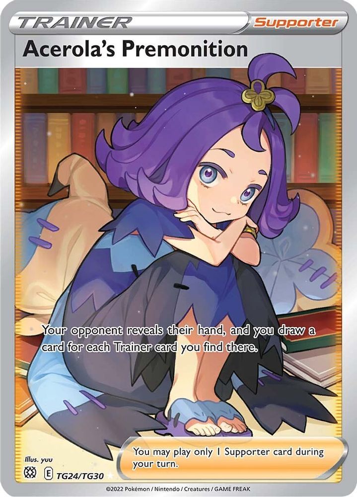Acerola's Premonition TG24 - Holofoil SWSH09 Brilliant Stars Trainer Gallery - Ultra Rare